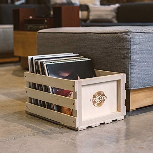크로슬리 Crosley AC1004A-NA Record Storage Crate Holds up to 75 Albums, Natural