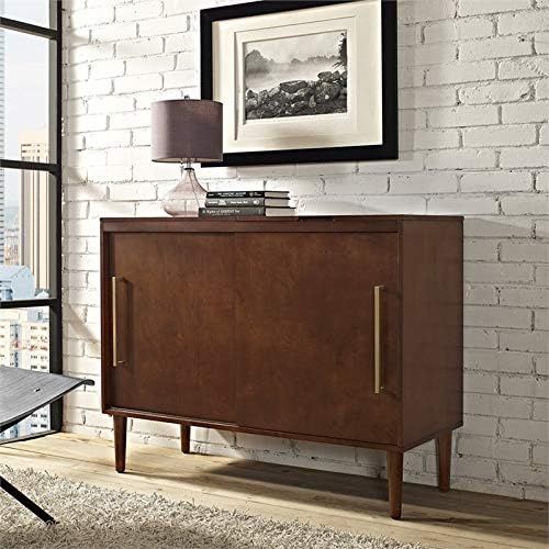 크로슬리 Crosley Furniture Everett Mid-Century Modern Media Console, Mahogany