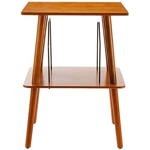 크로슬리 Crosley ST66-AC Manchester Turntable Stand with Wire Record Storage, Acorn