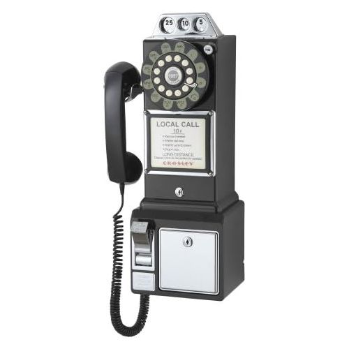 크로슬리 Crosley CR56-BK 1950s Payphone with Push Button Technology, Black