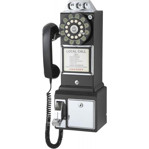 크로슬리 Crosley CR56-BK 1950s Payphone with Push Button Technology, Black