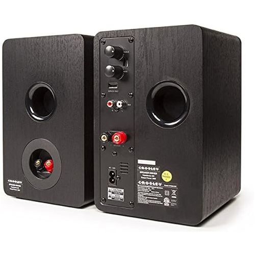 크로슬리 Crosley S100A-BK Bluetooth Enabled Powered Stereo Speakers, Black (Pair)