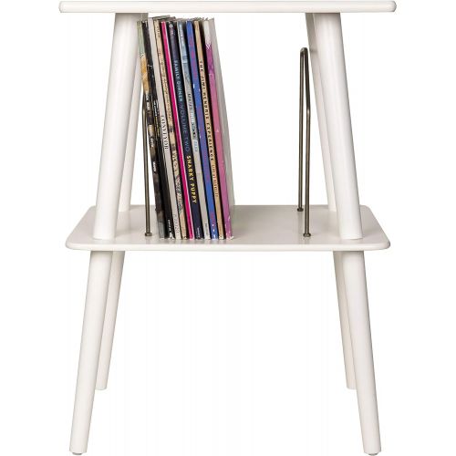 크로슬리 Visit the Crosley Store Crosley ST66-WH Manchester Turntable Stand with Wire Record Storage, White