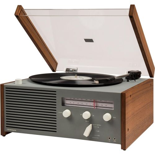 크로슬리 [무료배송]크로슬리 빈티지 턴테이블 LP플레이어 Crosley Otto Belt-Drive Turntable with Bluetooth, AM/FM Radio, Aux-in, and Built-in Speaker