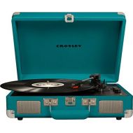 [아마존베스트]Crosley Cruiser Deluxe Vintage 3-Speed Bluetooth Suitcase Turntable, Teal