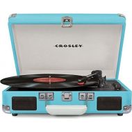 [아마존베스트]Crosley Cruiser Deluxe Vintage 3-Speed Bluetooth Suitcase Turntable, Blue
