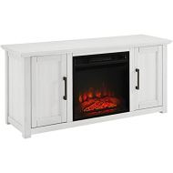 Crosley Furniture KF100548WW Camden 48-inch Low Profile TV Stand with Electric Fireplace, Whitewash