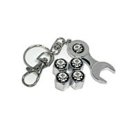 Cross Skull 4PCS Metal Tire Air Valves Stems Cap With a wrench