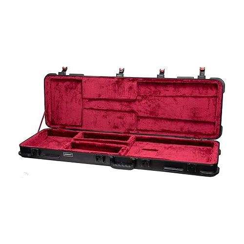  Crossrock Scratch-resistant Hardshell Case for Electric Bass Guitars, with TSA Lock, Interior Compartments -Black (CRA980BBK)