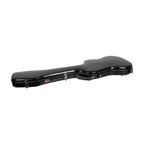  Crossrock Fiberglass Case fits for Jazz Bass Style Guitars with Removable Shoulder Straps-Black(CRF2021JBBK)