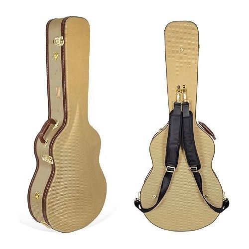  Crossrock Hard-Shell Wood case for 4/4 Classical Guitars with Removable Shoulder Straps-Tweed(CRW700CTW)