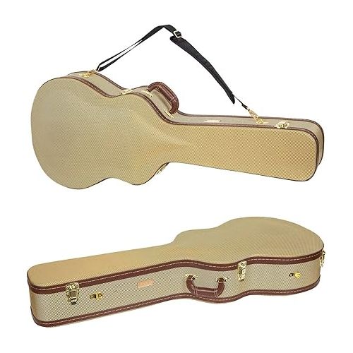  Crossrock Hard-Shell Wood case for 4/4 Classical Guitars with Removable Shoulder Straps-Tweed(CRW700CTW)