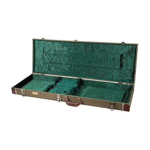  Crossrock Vintage Wood case fits Precision Bass Style Guitars-Green(CRW700BGN)