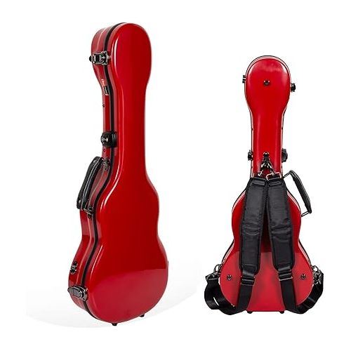  Crossrock 100% Purity Fiberglass Red Baritone Ukulele Case-15mm Thick Padded (CRF1020BURD)