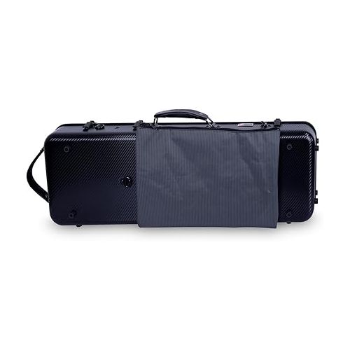  Crossrock Poly Carbon fits 4/4 Violins, Anti-Scratch Oblong Flight Case in Black(CRF4020OVBK)