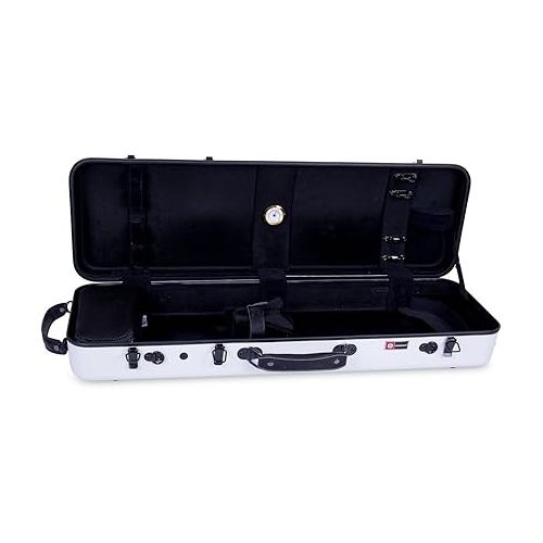  Crossrock Oblong Case, Strong PC Composite,Fit for 4/4 Full Size Violin,White (CRF4000OVWT)