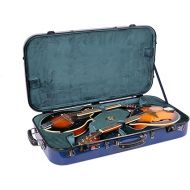 Crossrock Fiberglass Double Case with TSA Lock for Two A/F Style Mandolins-Navy Blue (CRF2020DMNVBL)