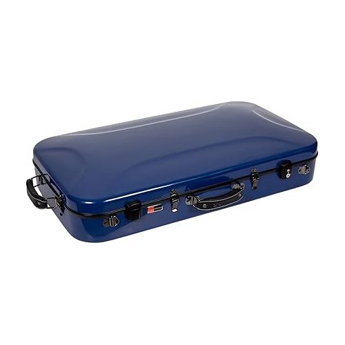  Crossrock Fiberglass Double Case with TSA Lock for Two A/F Style Mandolins-Navy Blue (CRF2020DMNVBL)