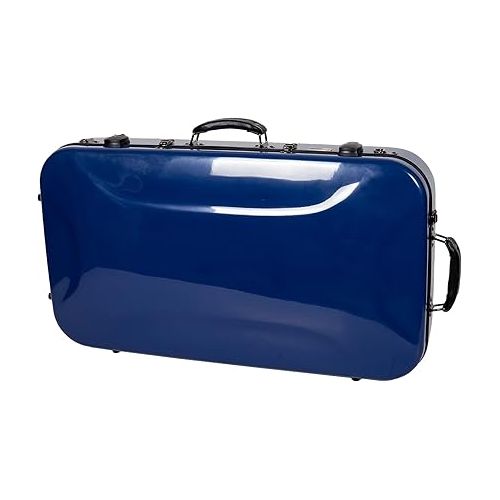  Crossrock Fiberglass Double Case with TSA Lock for Two A/F Style Mandolins-Navy Blue (CRF2020DMNVBL)