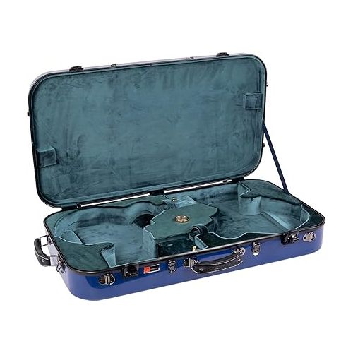 Crossrock Fiberglass Double Case with TSA Lock for Two A/F Style Mandolins-Navy Blue (CRF2020DMNVBL)