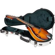 Crossrock Fiberglass Mandolin Case-Fits Both A & F Styles Straps, Accessory Compartment, Fixed & Removable Padding-Includes TSA Lock-White