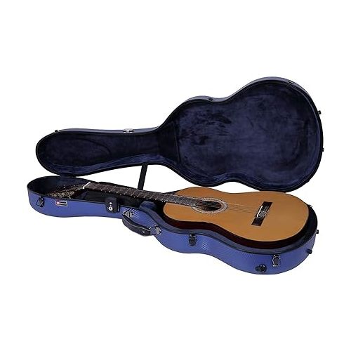  Crossrock Poly Carbon fits 4/4 Classical Guitars, Anti-Scratch Flight Case in Blue(CRF4020CBL)