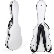 Crossrock Poly Carbon fits 4/4 Classical Guitars, Anti-Scratch Flight Case in White(CRF4020CWT)