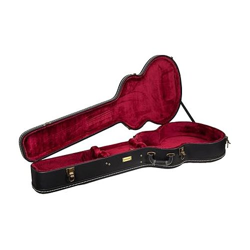  Crossrock Wooden Case-Fits Acoustic Bass Guitar-Vintage Hardware, Sponge Lining, Metal Feet, Storage Space-Black (CRW520ABBK)