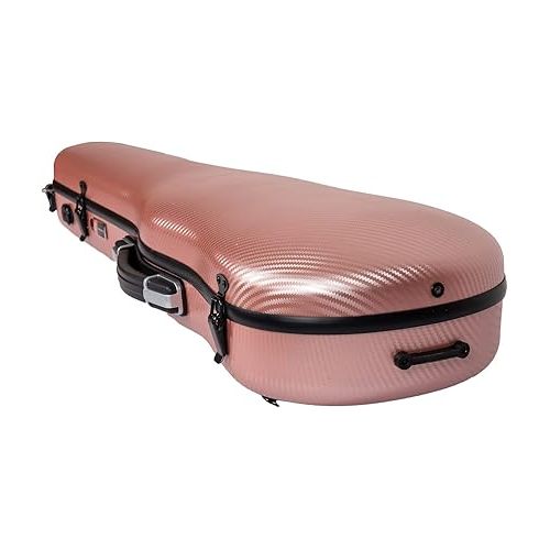  Crossrock Poly Carbon fits 4/4 Violins, Anti-Scratch Shaped Flight Case in Rose Gold(CRF4020SVRG)