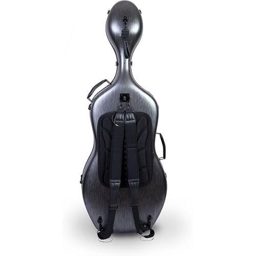  Crossrock Poly Carbon Composite Case fits for 4/4 Size Cello with Backpack and Wheels in Black(CRF102CEFBKHT) (CRF1020CEFBKHT)