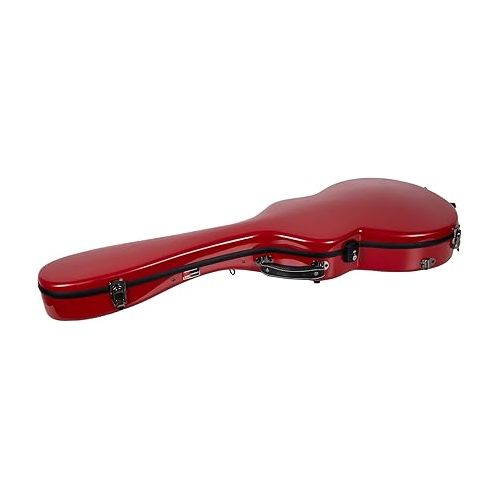  Crossrock Deluxe Fiberglass Guitar Case for Les Paul Electric Guitars with TSA lock-Red (CRF2020LRD)