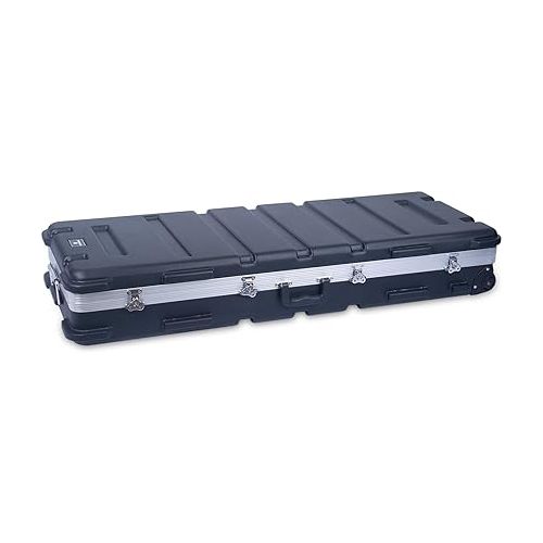  Crossrock PE Injection Hardshell 61-Note Keyboard Case with Wheels-Black (CRA862YKBK)