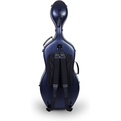  Crossrock Poly Carbon Composite Case fits for 4/4 Size Cello with Backpack and Wheels in Blue(CRF102CEFBLHT) (CRF1020CEFBLHT)