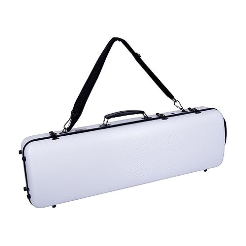  Crossrock Poly Carbon fits 4/4 Violins, Anti-Scratch Oblong Flight Case in White(CRF4020OVWT)
