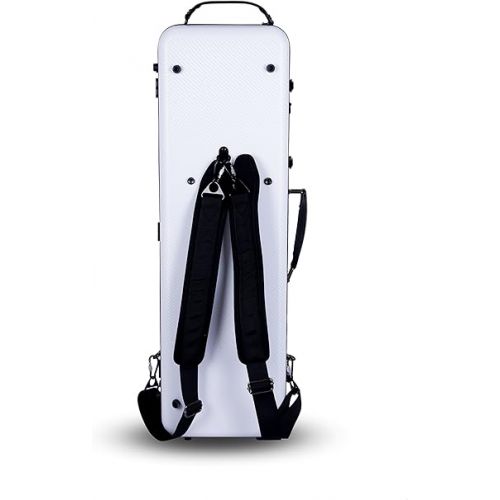  Crossrock Poly Carbon fits 4/4 Violins, Anti-Scratch Oblong Flight Case in White(CRF4020OVWT)