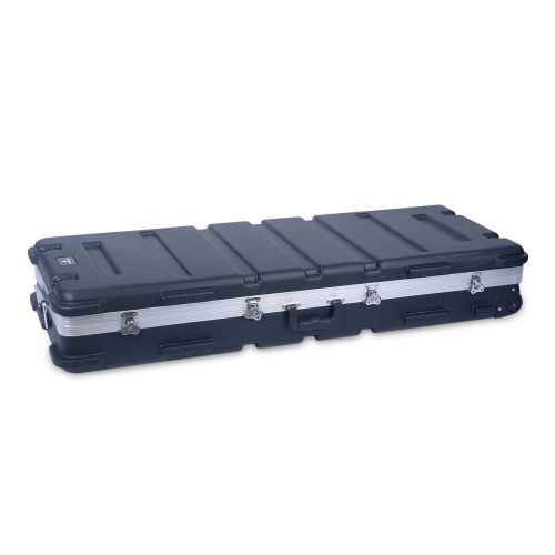  Crossrock 61 Key Keyboard Case Hard Molded with Wheels, Black (CRA861YKBK)