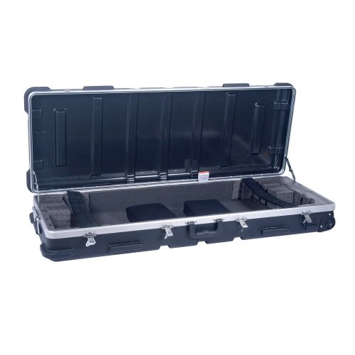  Crossrock 61 Key Keyboard Case Hard Molded with Wheels, Black (CRA861YKBK)