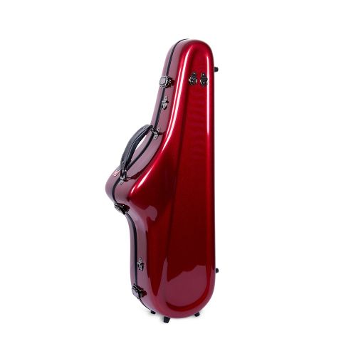  Crossrock Tenor Saxophone Case-Fiberglass Hardshell with Backpack Straps in Red