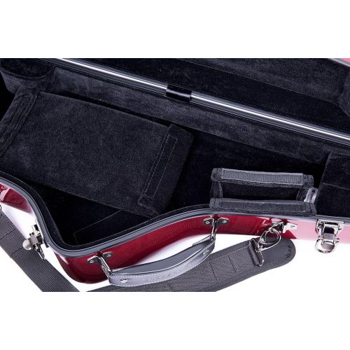  Crossrock Tenor Saxophone Case-Fiberglass Hardshell with Backpack Straps in Red