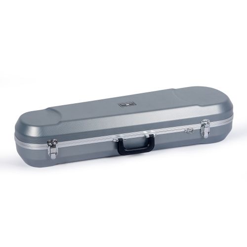  Crossrock ABS Molded Oblong Violin Case-Backpack Style in Silver (CRA900VFSL)