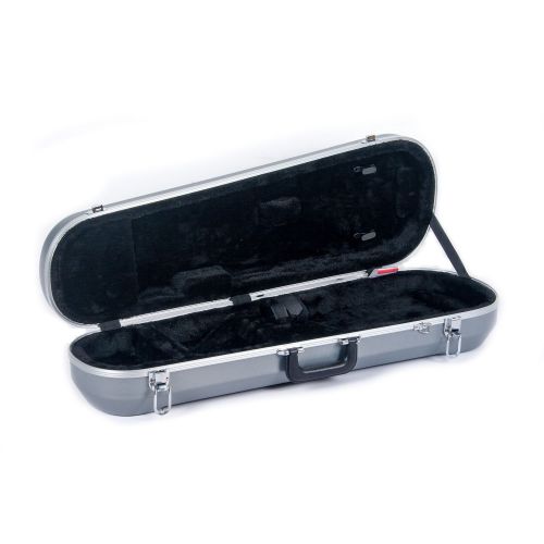  Crossrock ABS Molded Oblong Violin Case-Backpack Style in Silver (CRA900VFSL)