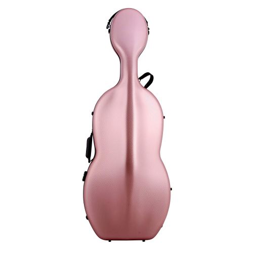  Crossrock 4/4 Cello Case Carbon Fiber Composite with Wheels and Backpack Withstand 660lb pressure in Rose Gold (CRF4000CEFRG)