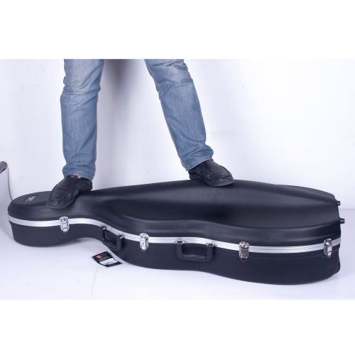  Crossrock CRA860CEFSL ABS Molded Cello Case with Wheels in Silver- For Both 4/4 Size and 3/4 Size