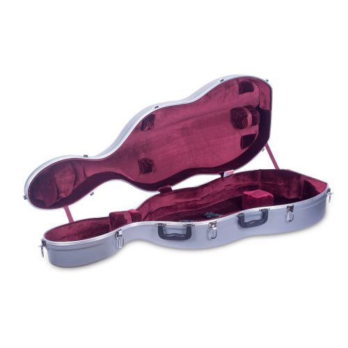  Crossrock CRA860CEFSL ABS Molded Cello Case with Wheels in Silver- For Both 4/4 Size and 3/4 Size