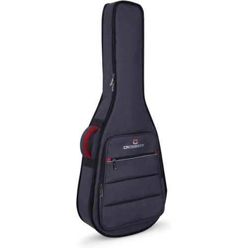  Crossrock 1/2 Size Classical Guitar Bag with 10mm Padded Backpack Straps in Dark Grey (CRSG107CHDG)