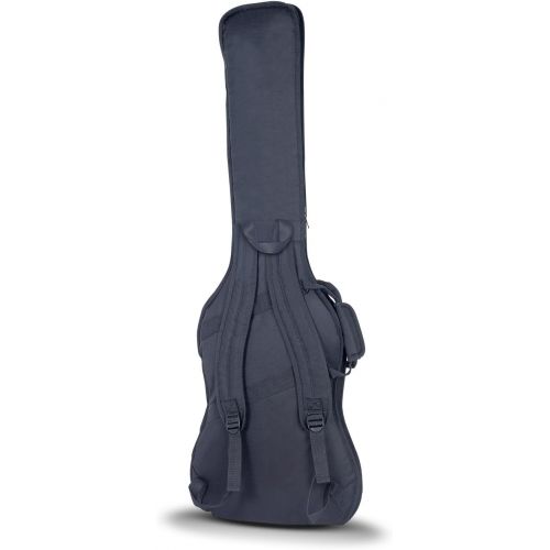  Crossrock Bass Guitar Bag with 10mm Padded Backpack Straps, Black/Grey