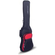 Crossrock Bass Guitar Bag with 10mm Padded Backpack Straps, Black Red