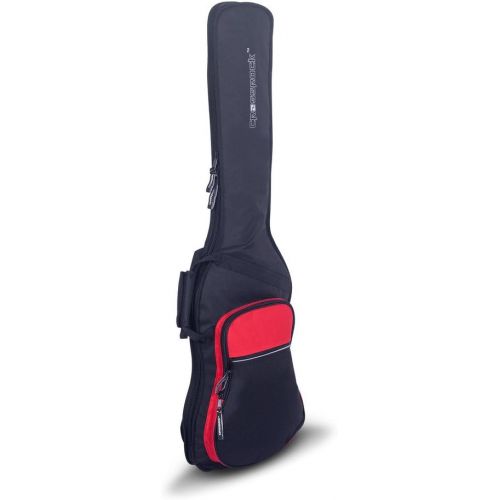  Crossrock Bass Guitar Bag with 10mm Padded Backpack Straps, Black Red