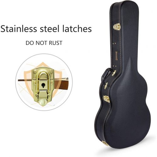  [아마존베스트]Crossrock Wooden Case for 4/4 Classical Nylon String Acoustic Guitars,Black (CRW620CBK)