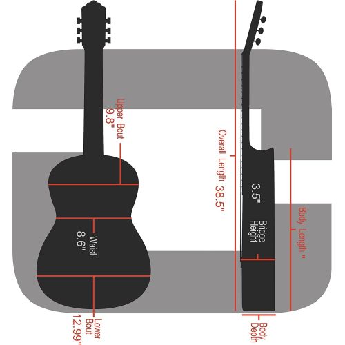  [아마존베스트]Crossrock 3/4 Classical Guitar Case Fiberglass Hardshell- Backpack Style, Black(CRF1000CTBK)
